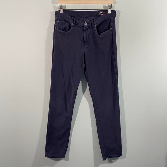 Faherty Men Navy Stretch Terry 5 Pocket Chino Pants Size 32 #MBC0020 - Picture 1 of 10